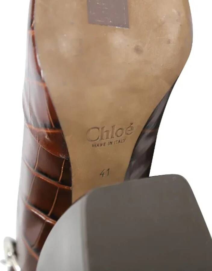 Chloé Pre-owned Leather mules Brown Dames