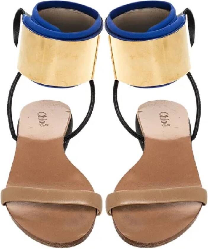Chloé Pre-owned Leather sandals Beige Dames