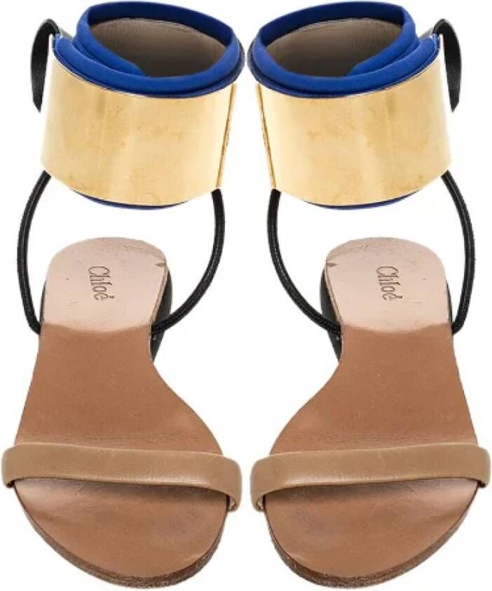 Chloé Pre-owned Leather sandals Beige Dames