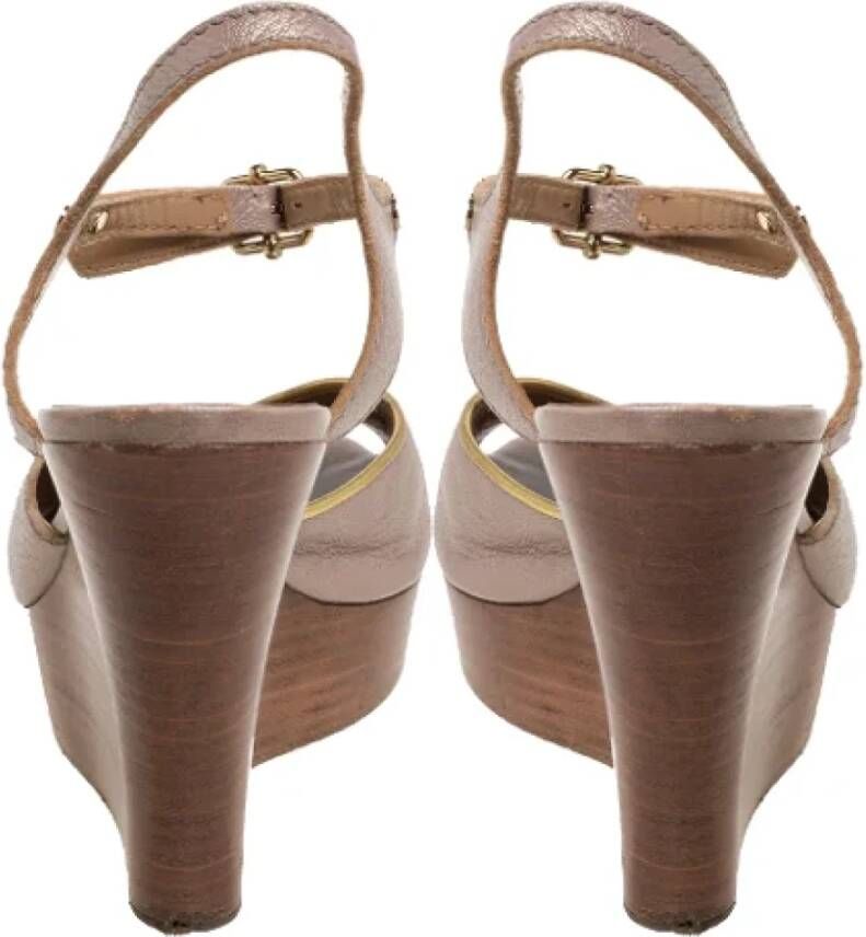 Chloé Pre-owned Leather sandals Gray Dames