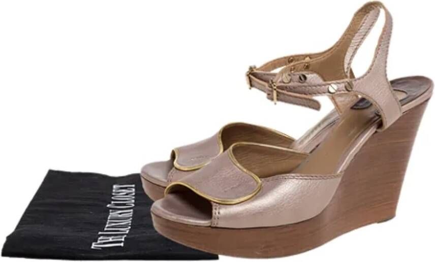 Chloé Pre-owned Leather sandals Gray Dames