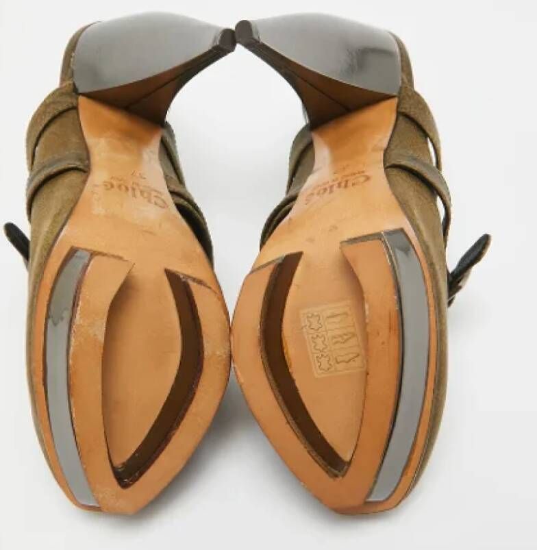 Chloé Pre-owned Leather sandals Green Dames