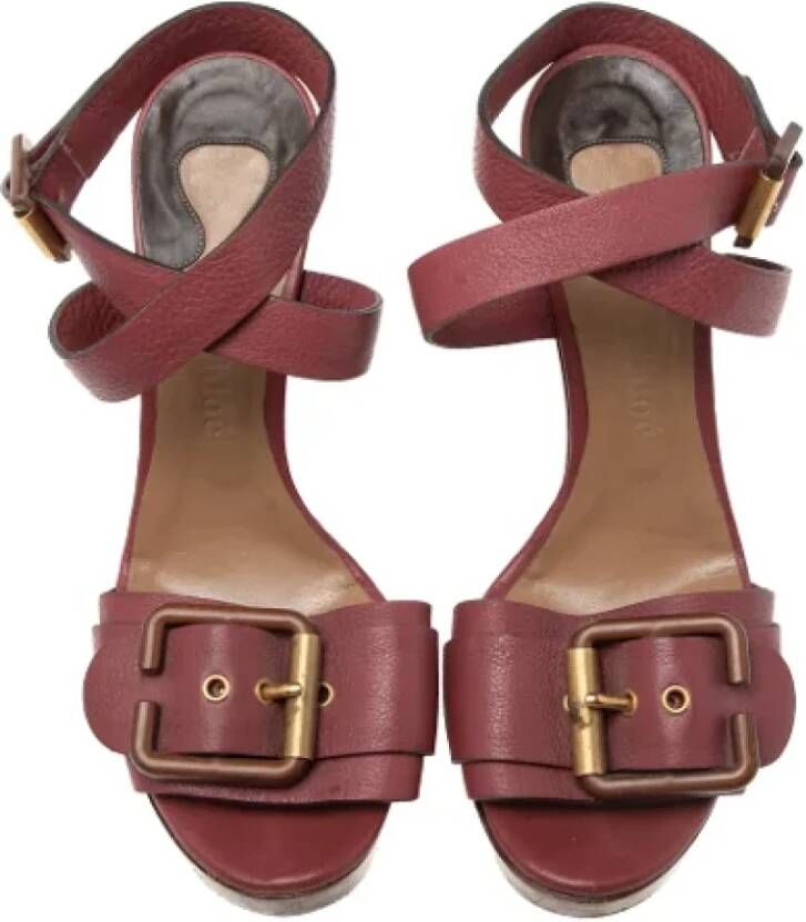 Chloé Pre-owned Leather sandals Red Dames