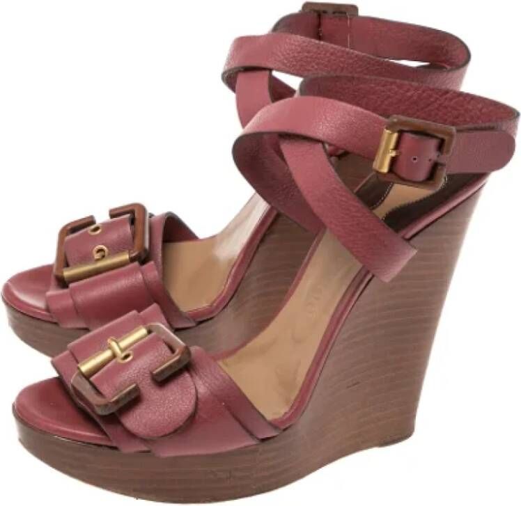 Chloé Pre-owned Leather sandals Red Dames