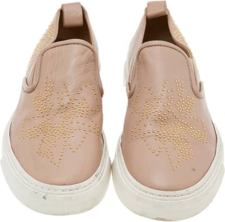 Chloé Pre-owned Leather sneakers Beige Dames