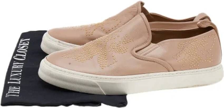 Chloé Pre-owned Leather sneakers Beige Dames