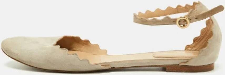 Chloé Pre-owned Suede flats Gray Dames