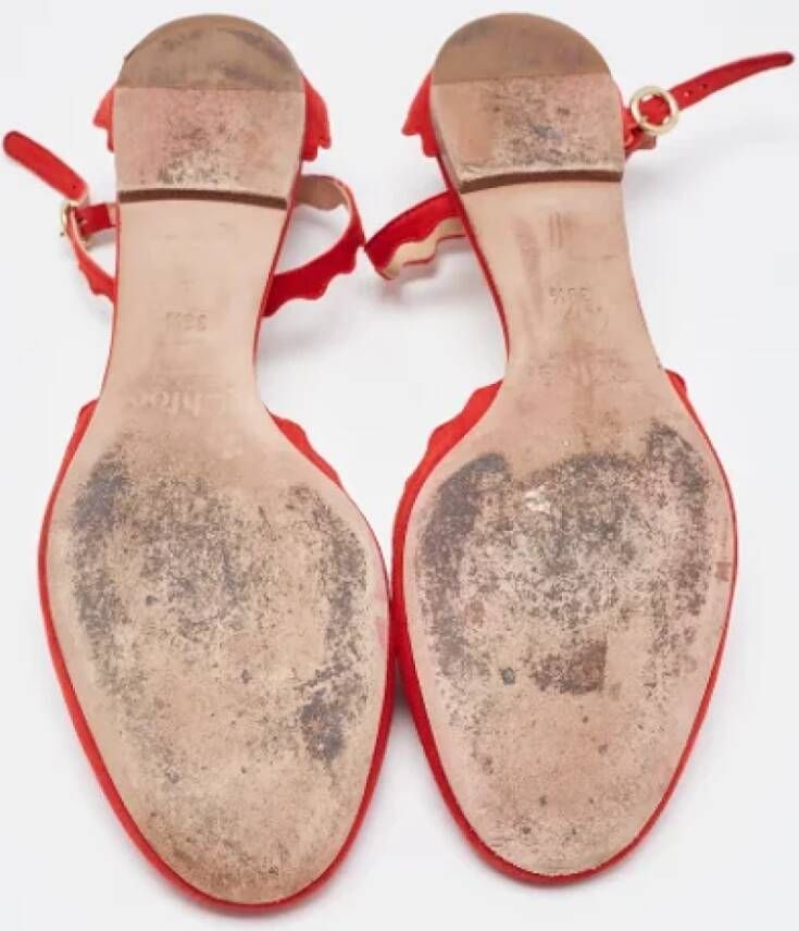 Chloé Pre-owned Suede flats Red Dames