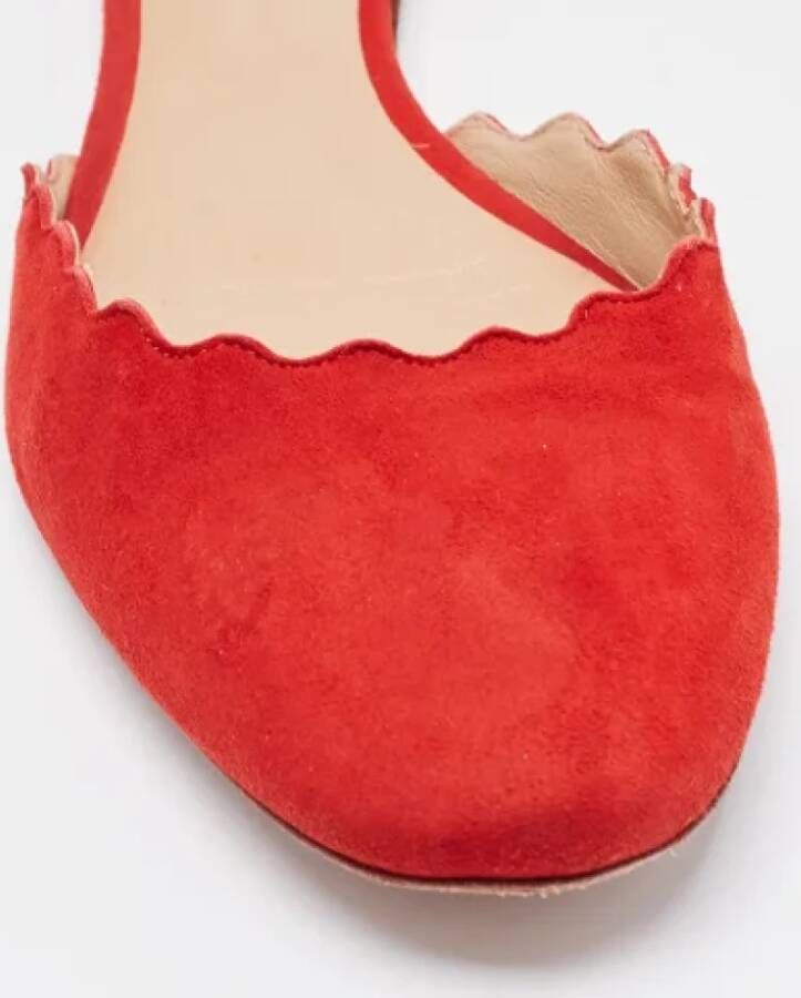 Chloé Pre-owned Suede flats Red Dames
