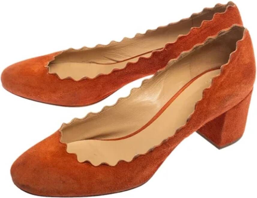 Chloé Pre-owned Suede heels Orange Dames
