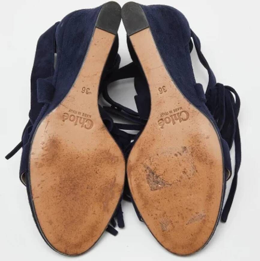 Chloé Pre-owned Suede sandals Blue Dames
