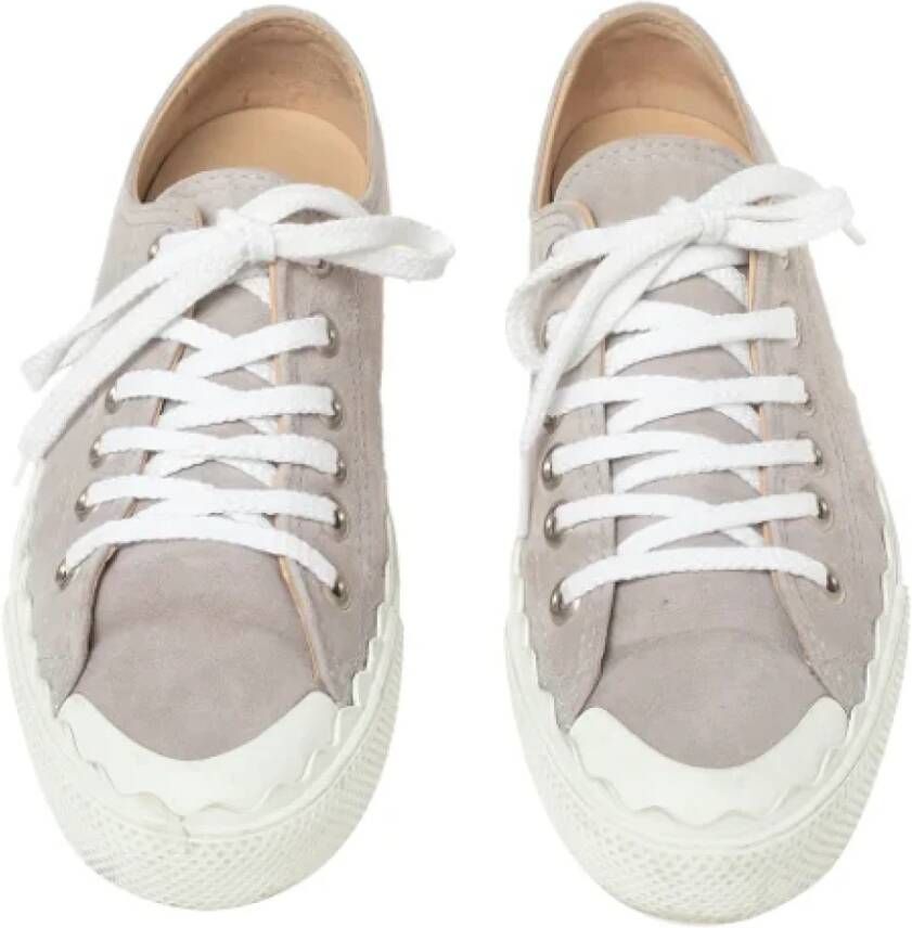 Chloé Pre-owned Suede sneakers Gray Dames