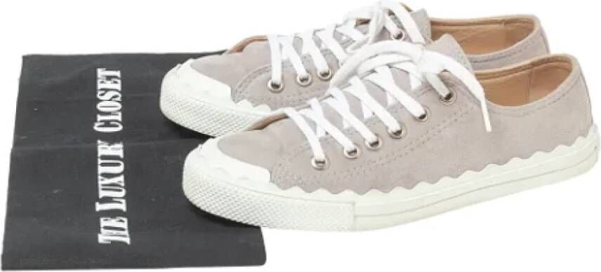 Chloé Pre-owned Suede sneakers Gray Dames