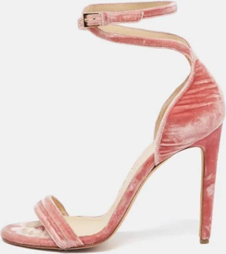 Chloé Pre-owned Velvet sandals Pink Dames