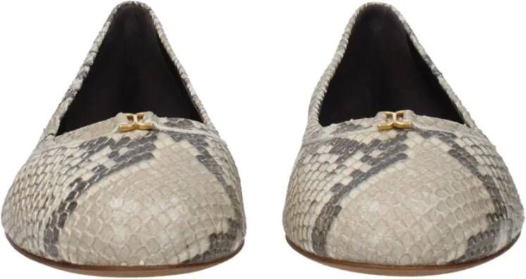 Chloé Python Ballerina Flat Slip-on Leer
