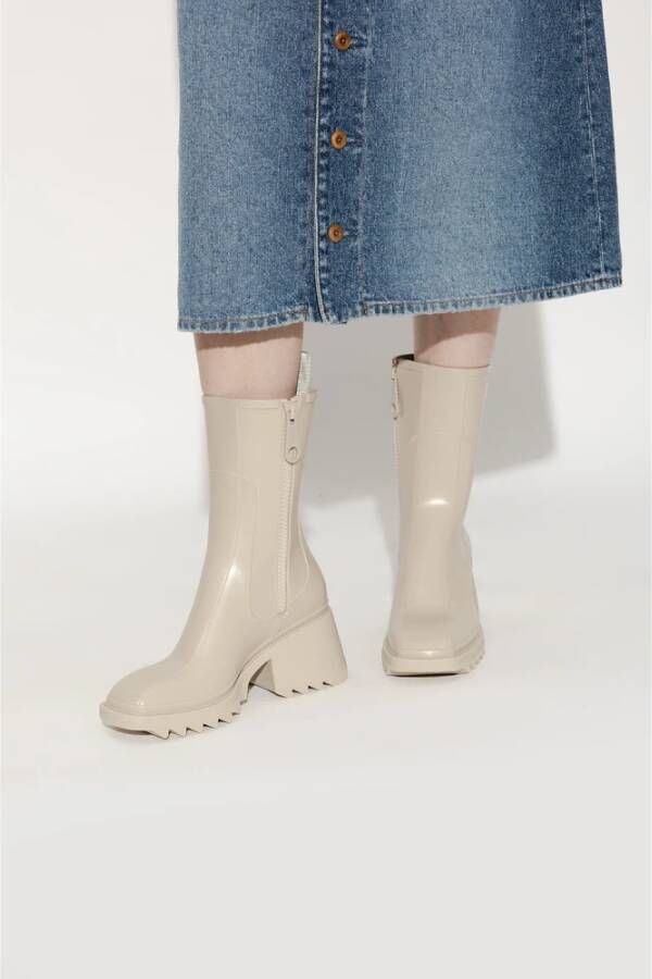 Chloé Betty Heeled Rain Boots Beige Dames