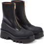 Chloé Leren Zip-Up Laarzen met Rubberen Paneel Black Dames - Thumbnail 13