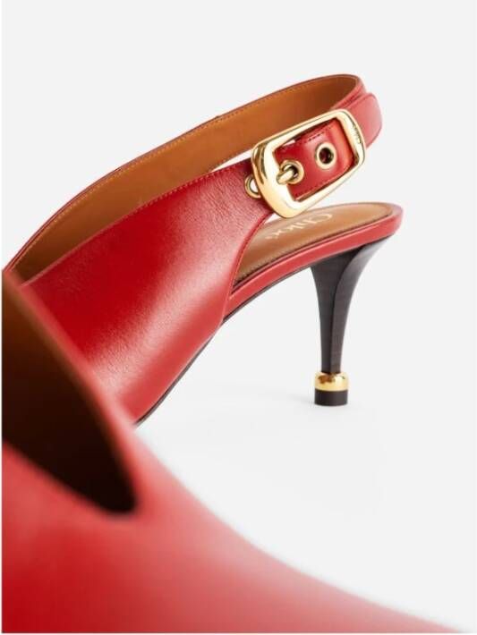 Chloé Rode Andrea Pumps met Gouden Ring