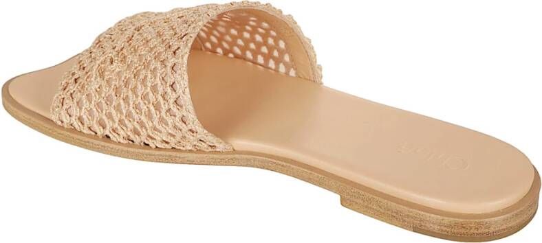 Chloé Roze Gehaakte Sandalen met Geborduurd Logo