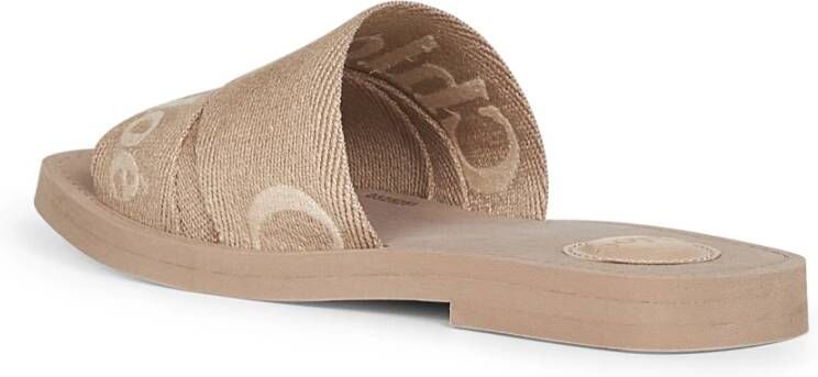 Chloé Roze Linnen Strik Sandalen