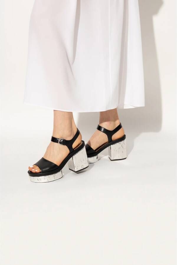 Chloé Zwarte Odina Plateau Sandalen met Hoge Hakken Zwart Dames