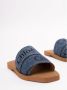 Chloé Slippers Flat Woody Sandals in blauw - Thumbnail 11