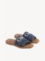 Chloé Denimblauwe Katoenen Slides met Dubbele Voorkantband Blue Dames - Thumbnail 8