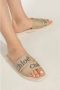 Chloé Logo-print Linnen Blend Woody Sandalen Beige Dames - Thumbnail 8