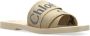 Chloé Logo-print Linnen Blend Woody Sandalen Beige Dames - Thumbnail 10