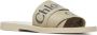 Chloé Beige Platte Sandaal met Zilveren Logo Beige Dames - Thumbnail 2