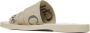 Chloé Beige Platte Sandaal met Zilveren Logo Beige Dames - Thumbnail 3