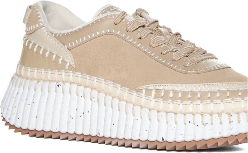 Chloé Beige Witte Zool Sneaker Beige Dames