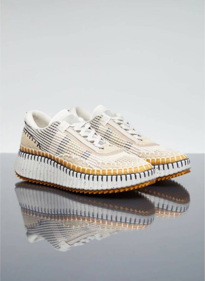 Chloé Transparante Vetersneakers met reliëflogo Multicolor Dames