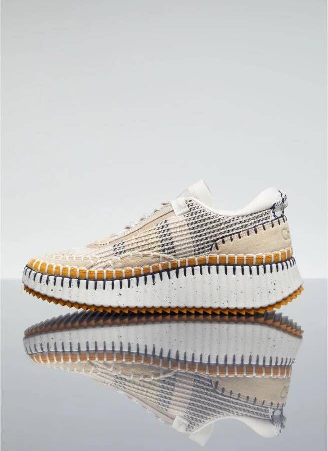 Chloé Transparante Vetersneakers met reliëflogo Multicolor Dames