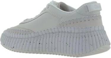 Chloé Witte Leren Sneakers met Mesh Design White Dames