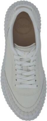 Chloé Witte Leren Sneakers met Mesh Design White Dames