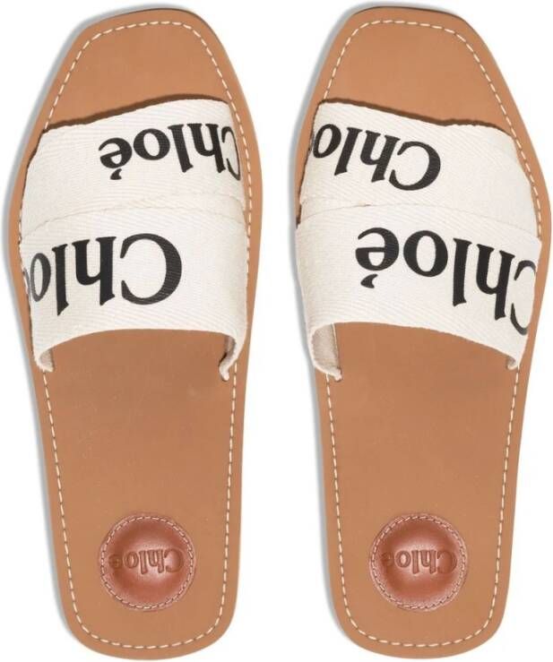 Chloé Witte platte schoenen Woody Wit Dames