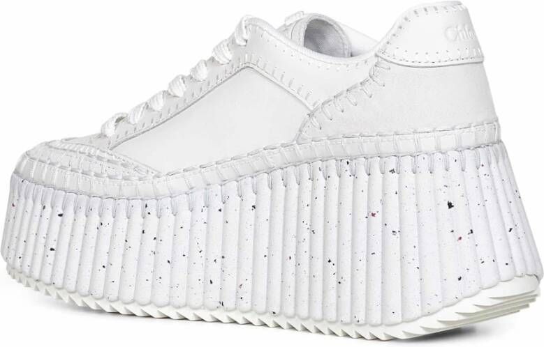 Chloé Witte Sneakers met Handgemaakt Stiksel