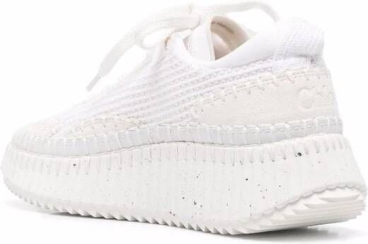 Chloé Witte Sneakers met Whipstitch Trim White Dames