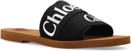 Chloé Woody Flat Mules Black Dames