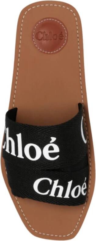 Chloé Woody Flat Mules Black Dames