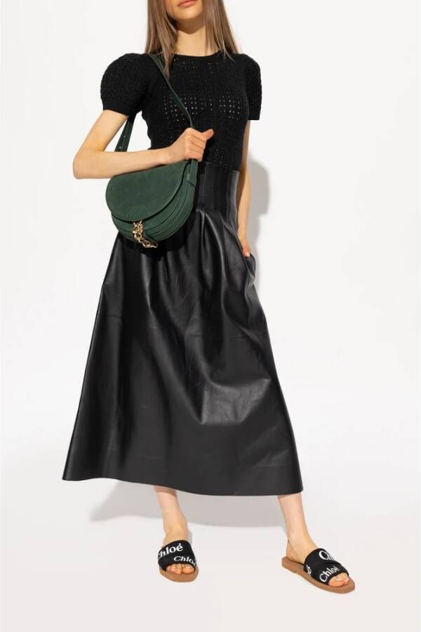 Chloé Woody Flat Mules Black Dames