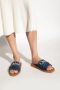 Chloé Denimblauwe Katoenen Slides met Dubbele Voorkantband Blue Dames - Thumbnail 3