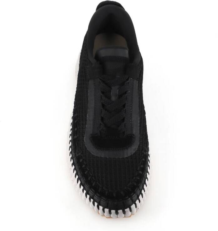 Chloé Zwarte Handgemaakte Sneakers van Gerecyclede Materialen Black Dames