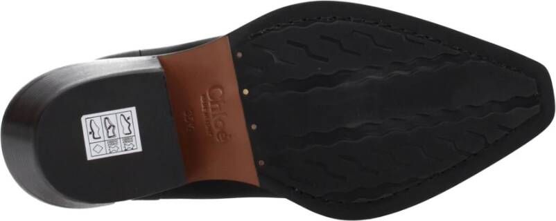 Chloé Zwarte leren enkellaarzen met studs