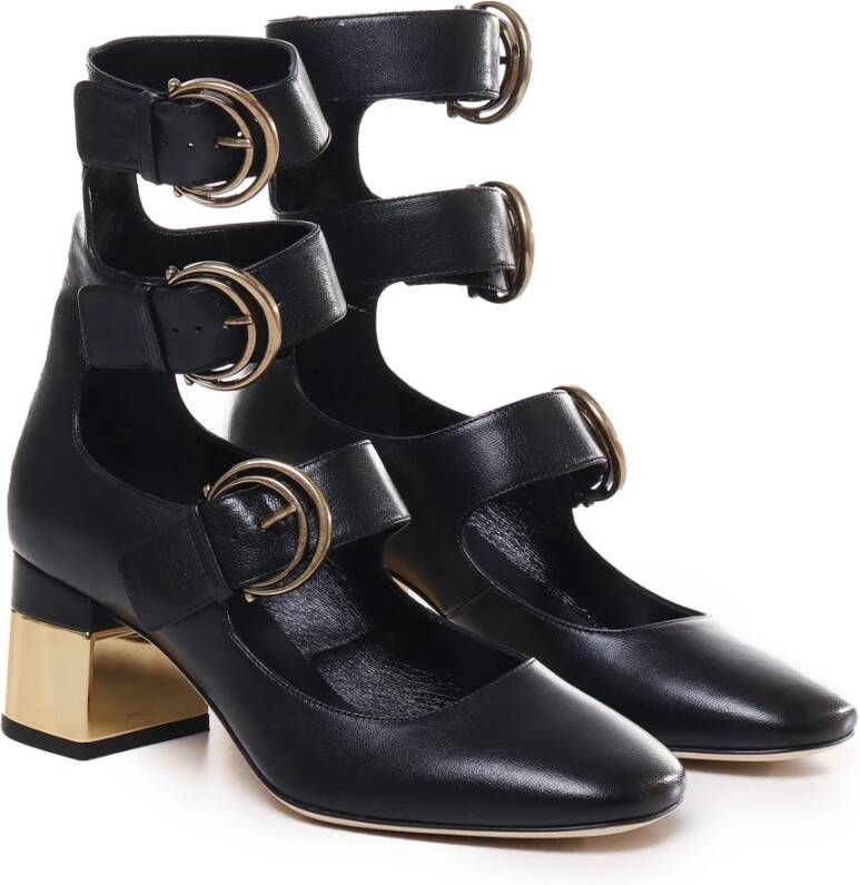 Chloé Zwarte schoen met gouden gespen Black Dames