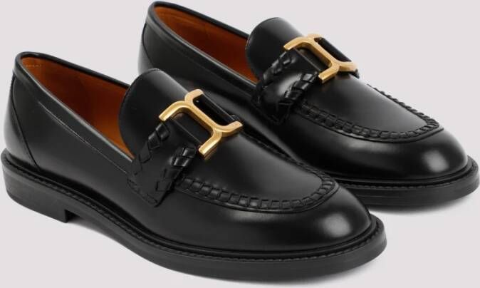 Chloé Zwarte Leren Loafer Schoenen