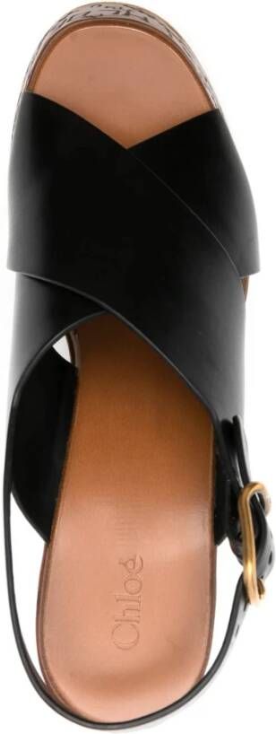 Chloé Zwarte leren sandalen