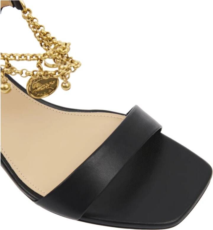 Chloé Zwarte Leren Sandalen Elegante Hakken