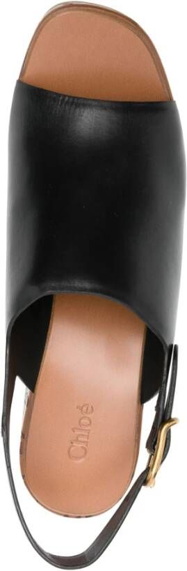 Chloé Zwarte leren sandalen met TPU-zool